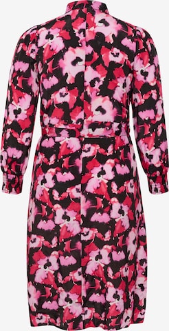 KAFFE CURVE Платье-рубашка 'Natalia' в Ярко-розовый