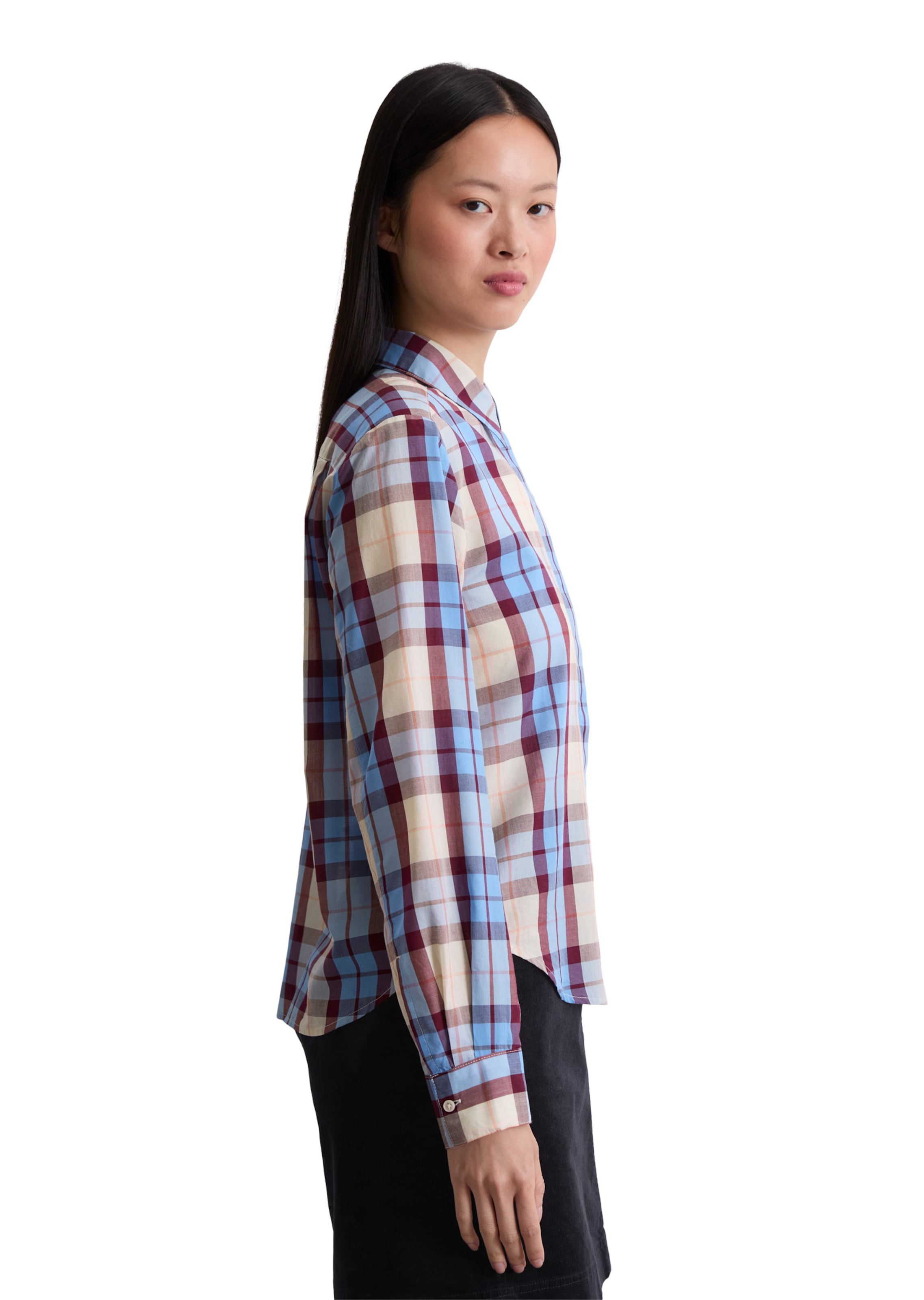 Marc O'Polo Blouse ' aus Organic-Cotton-Lyocell-Mix ' in Blauw