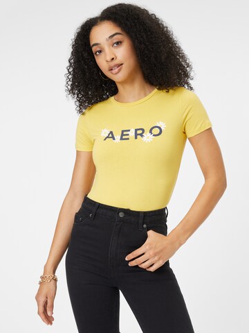 T-shirt 'DAISYS' AÉROPOSTALE en jaune : devant