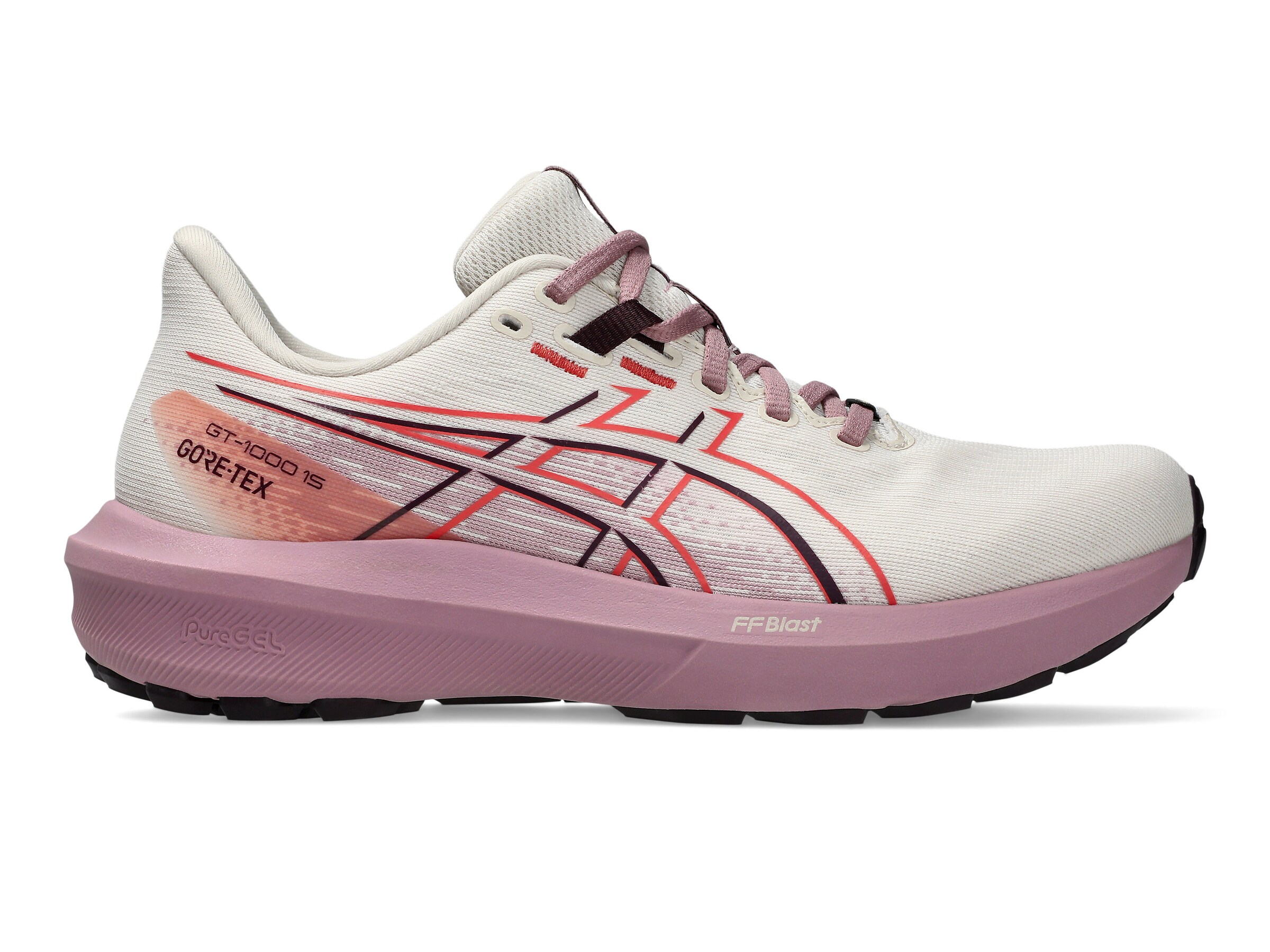 ASICS Laufschuh 'GT-1000 15' in 37,5 in hellgrau / altrosa / rot / schwarz, Produktansicht