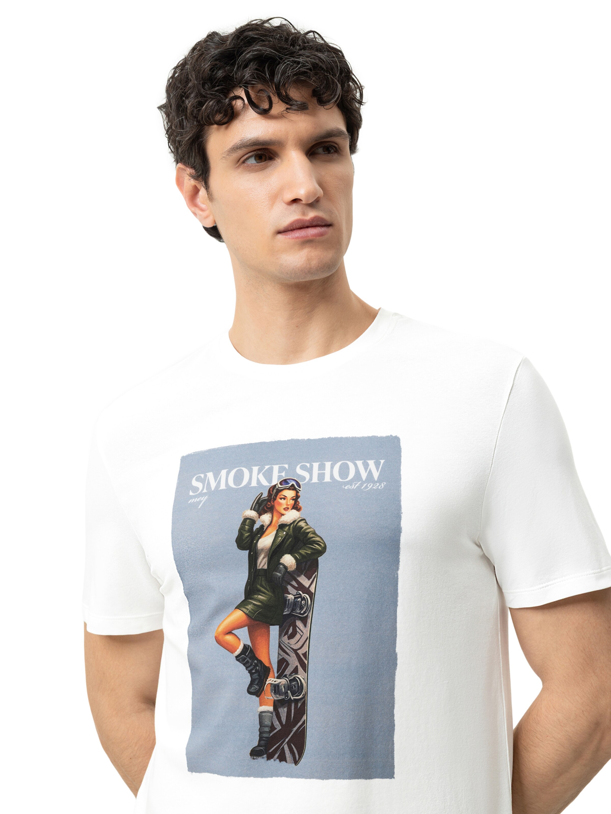Mey Shirt ' Serie Smoke Show ' in Wit