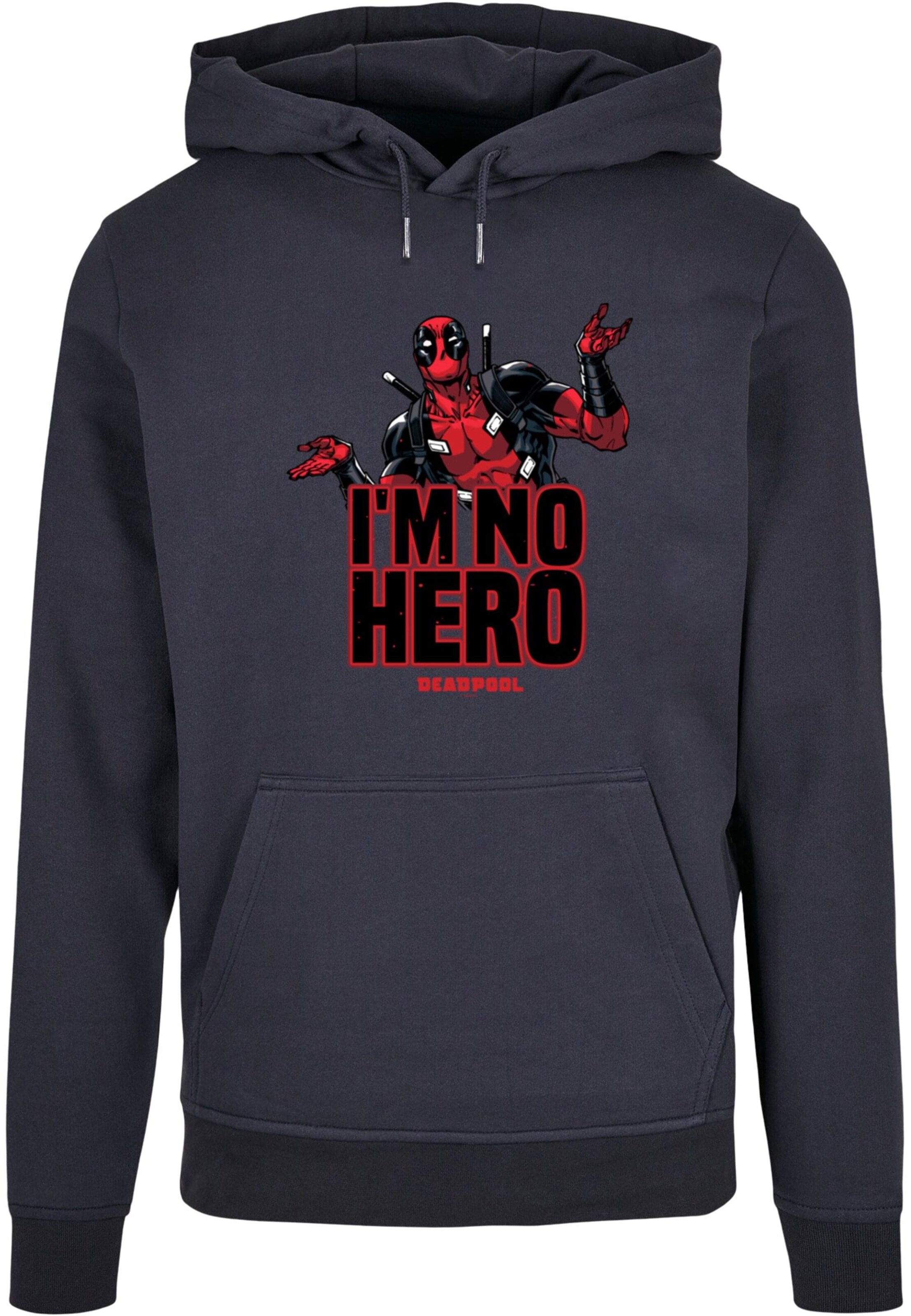 ABSOLUTE CULT Sweatshirt 'Deadpool - I Am No Hero' in Blue: front