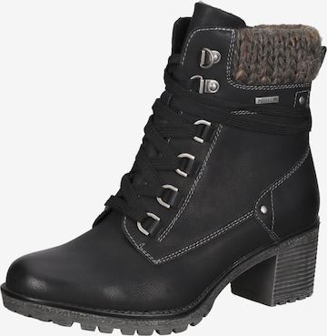 Bama Lace-Up Ankle Boots in Black: front