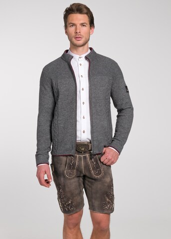 SPIETH & WENSKY Knit Cardigan 'Rogan' in Grey: front