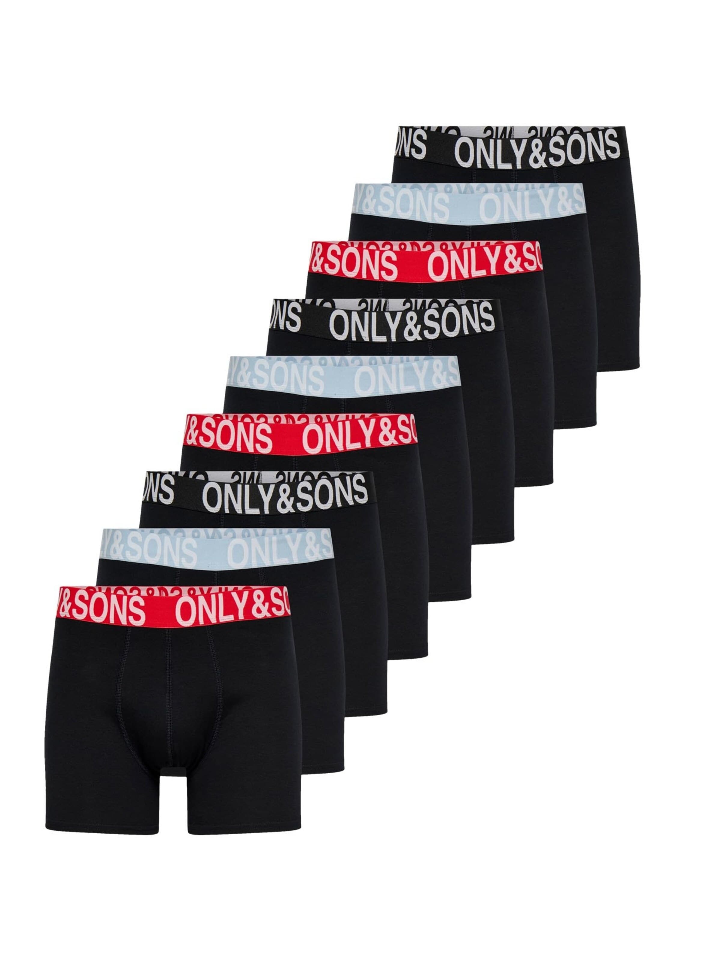 Only & Sons Boxershorts 'ONSFITZ SOLID BOXER'‌‌ in Schwarz: Vorderseite