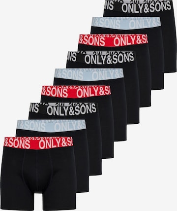 Only & Sons Boxershorts 'ONSFITZ SOLID BOXER' in Schwarz: Vorderseite