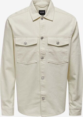 Only & Sons Regular fit Button Up Shirt 'Tron' in White: front