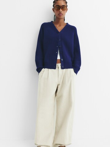 Pull&Bear Knit cardigan in Blue: front