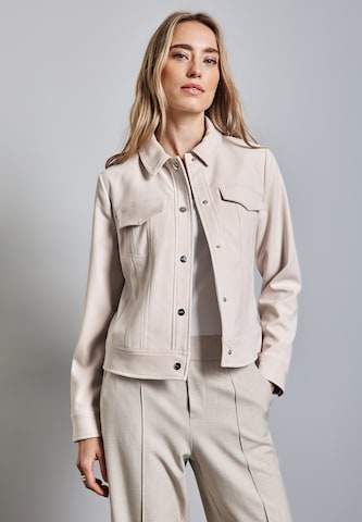 STREET ONE Jacke in Velours-Optik in Beige: Vorderseite