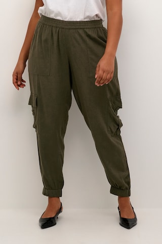 KAFFE CURVE Loose fit Cargo Pants 'Mille' in Green