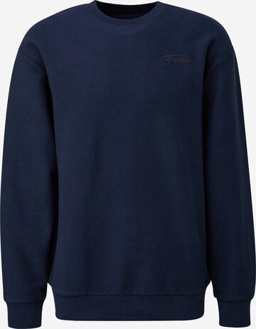 Sweat-shirt QS en bleu : devant