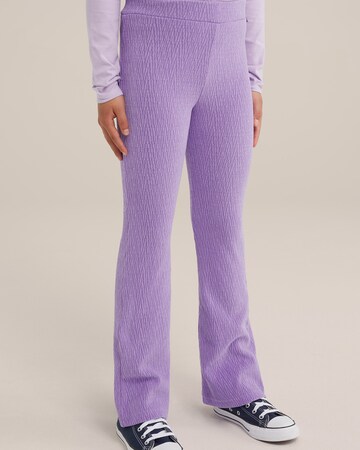 WE Fashion Flared Leggings in Purple