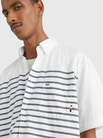 TOMMY HILFIGER Comfort fit Button Up Shirt 'Breton' in White
