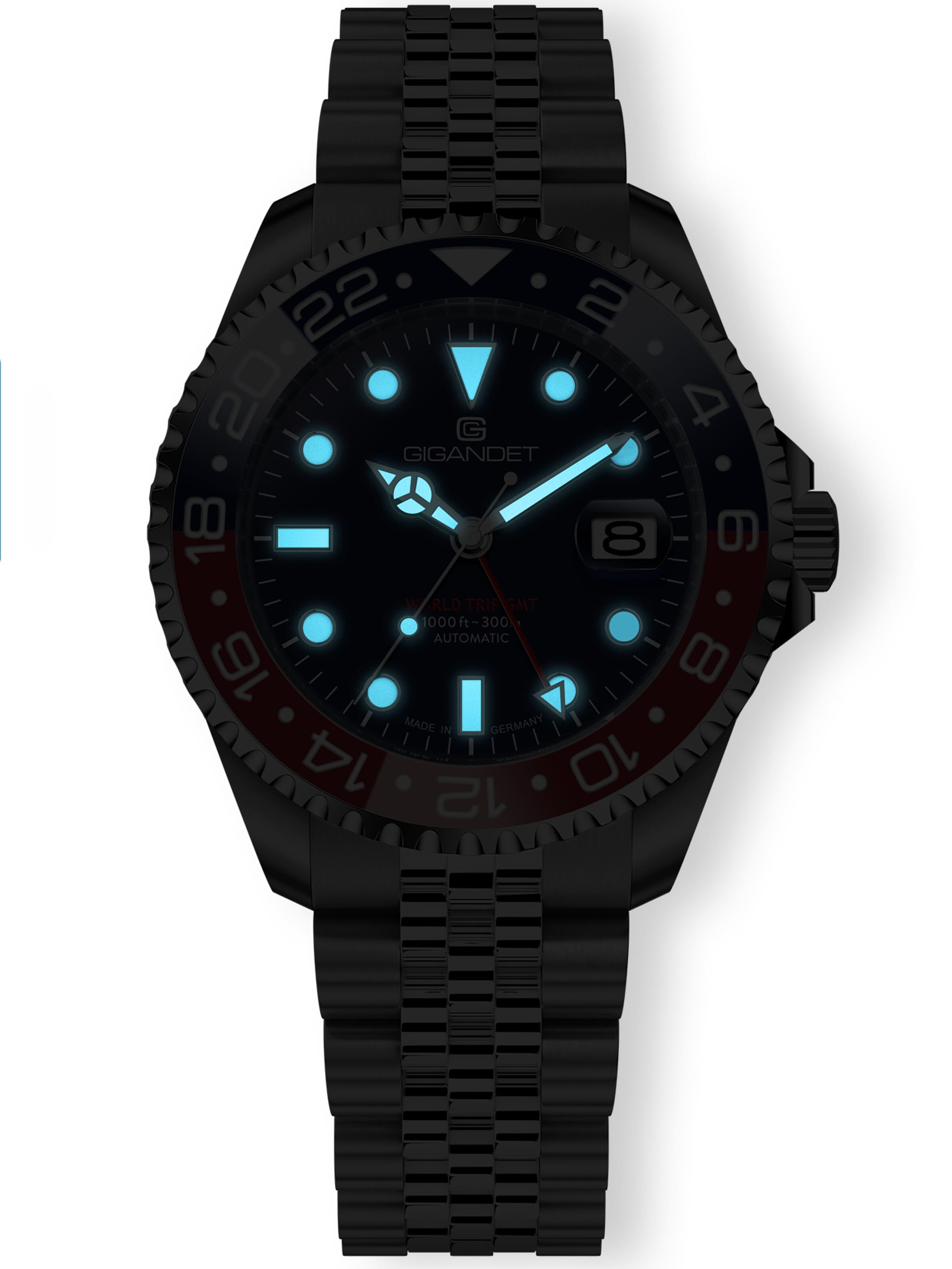 Montre à affichage analogique 'WORLD TRIP GMT CERAMIC' Gigandet en bleu