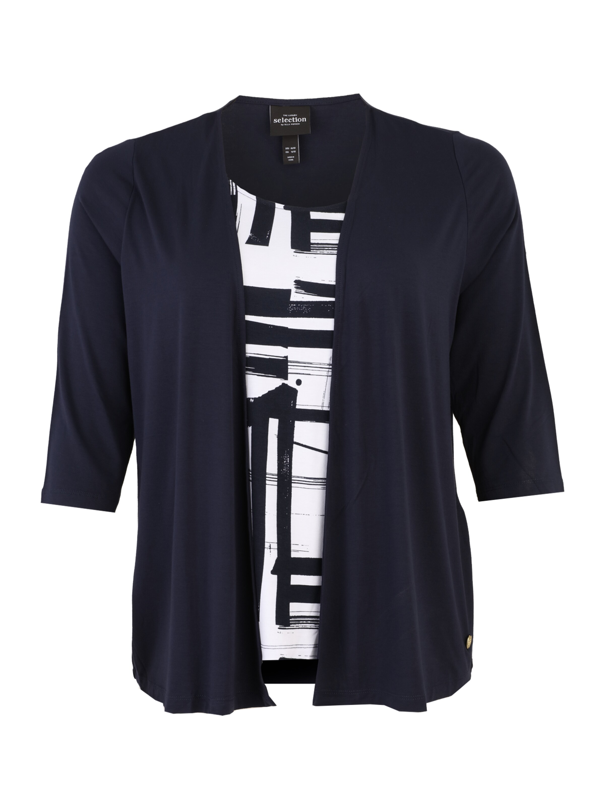 T-shirt Ulla Popken en bleu : devant