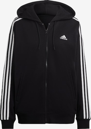 ADIDAS SPORTSWEAR Sportsweatjacka 'Essentials 3-Stripes French Terry ' i svart / vit, Produktvy