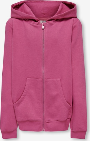 Veste de survêtement KIDS ONLY en rose : devant