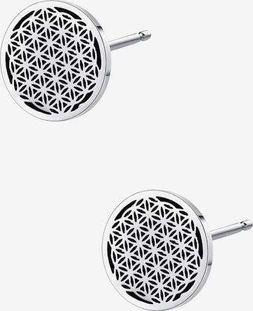 Hey Happiness Earrings 'Flower Of life' in Silver: front