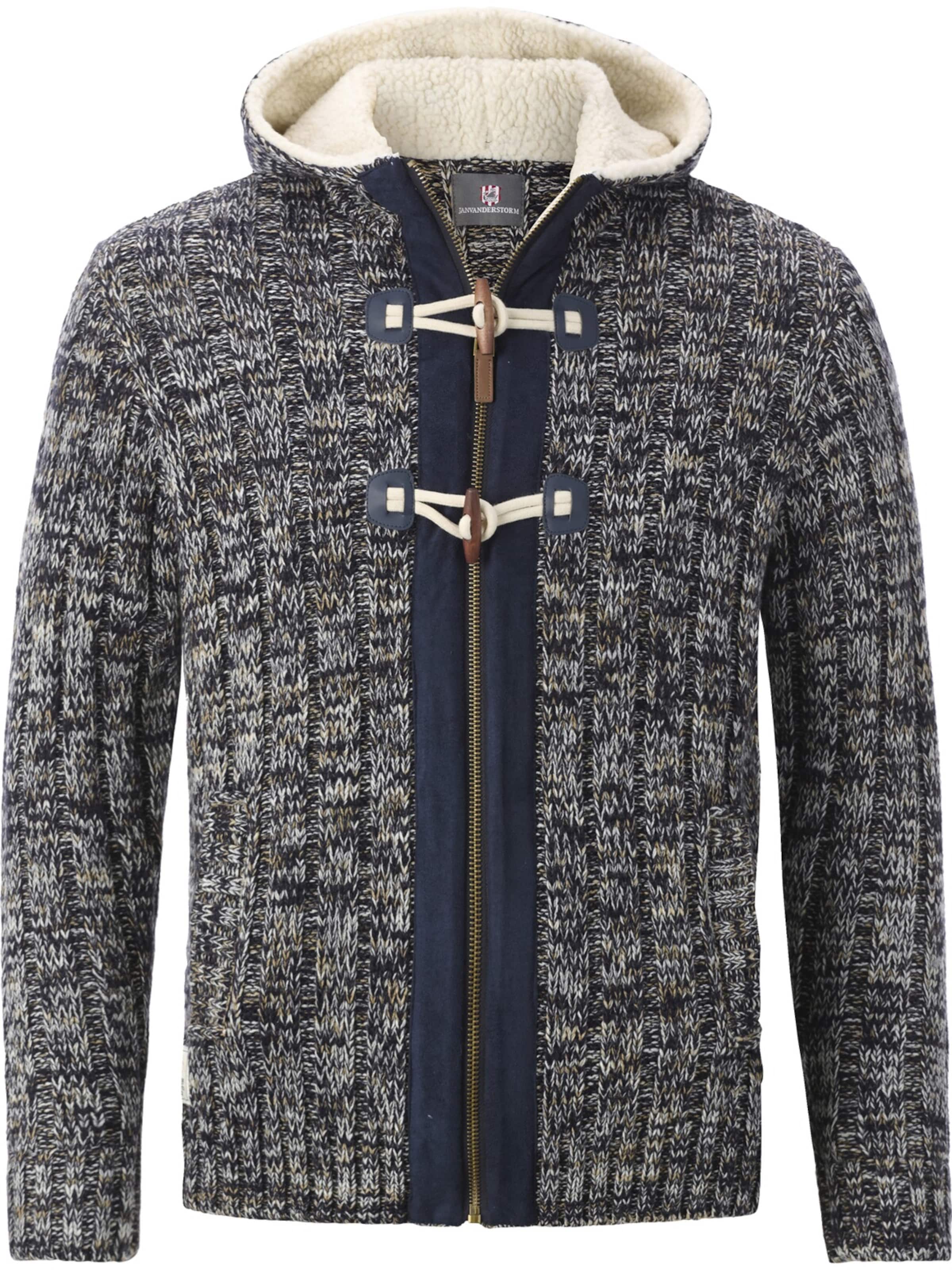 Jan Vanderstorm Strickjacke 'Eirborg' in Blau: Vorderseite