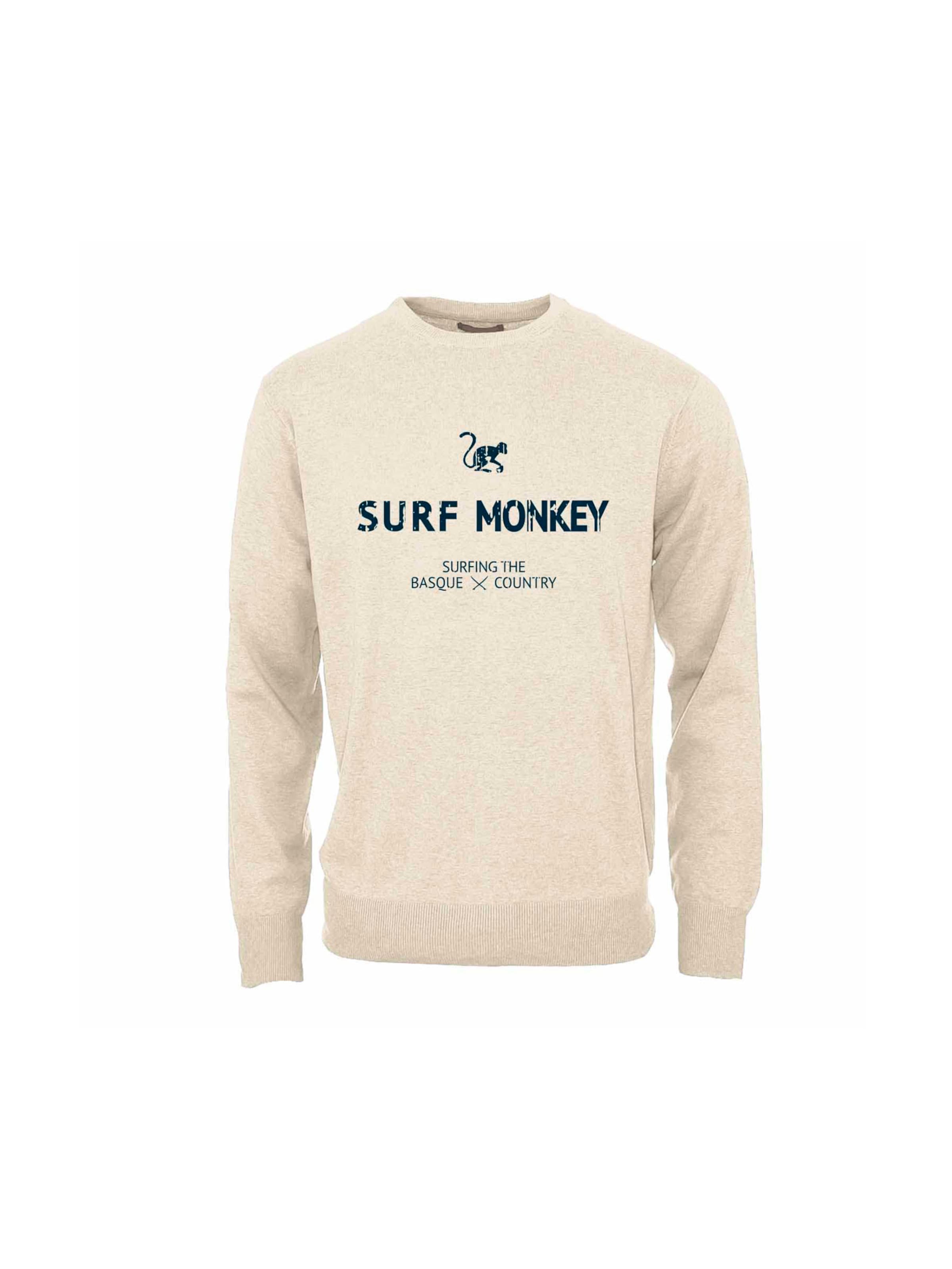 Sweat-shirt Surf Monkey en beige : devant