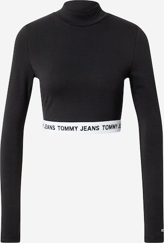 Tommy Jeans Тениска в черно: отпред