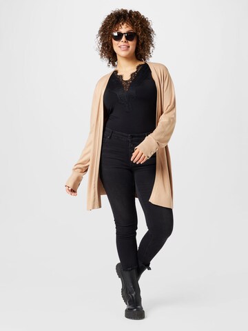 Dorothy Perkins Curve Strickjacke in Beige