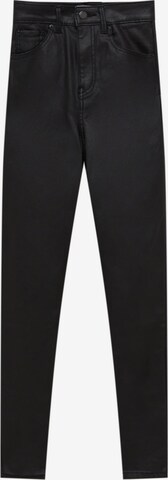 Skinny Jeans de la Pull&Bear pe negru: față