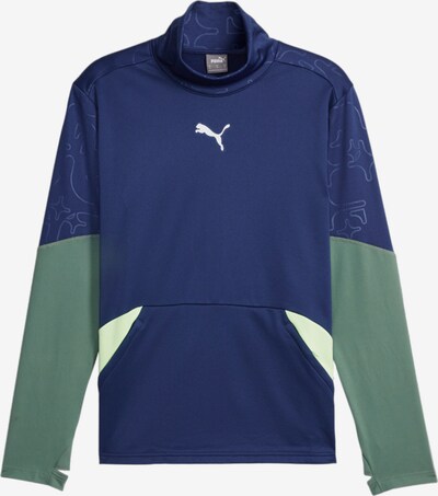 PUMA T-Shirt fonctionnel en bleu foncé / vert, Vue avec produit