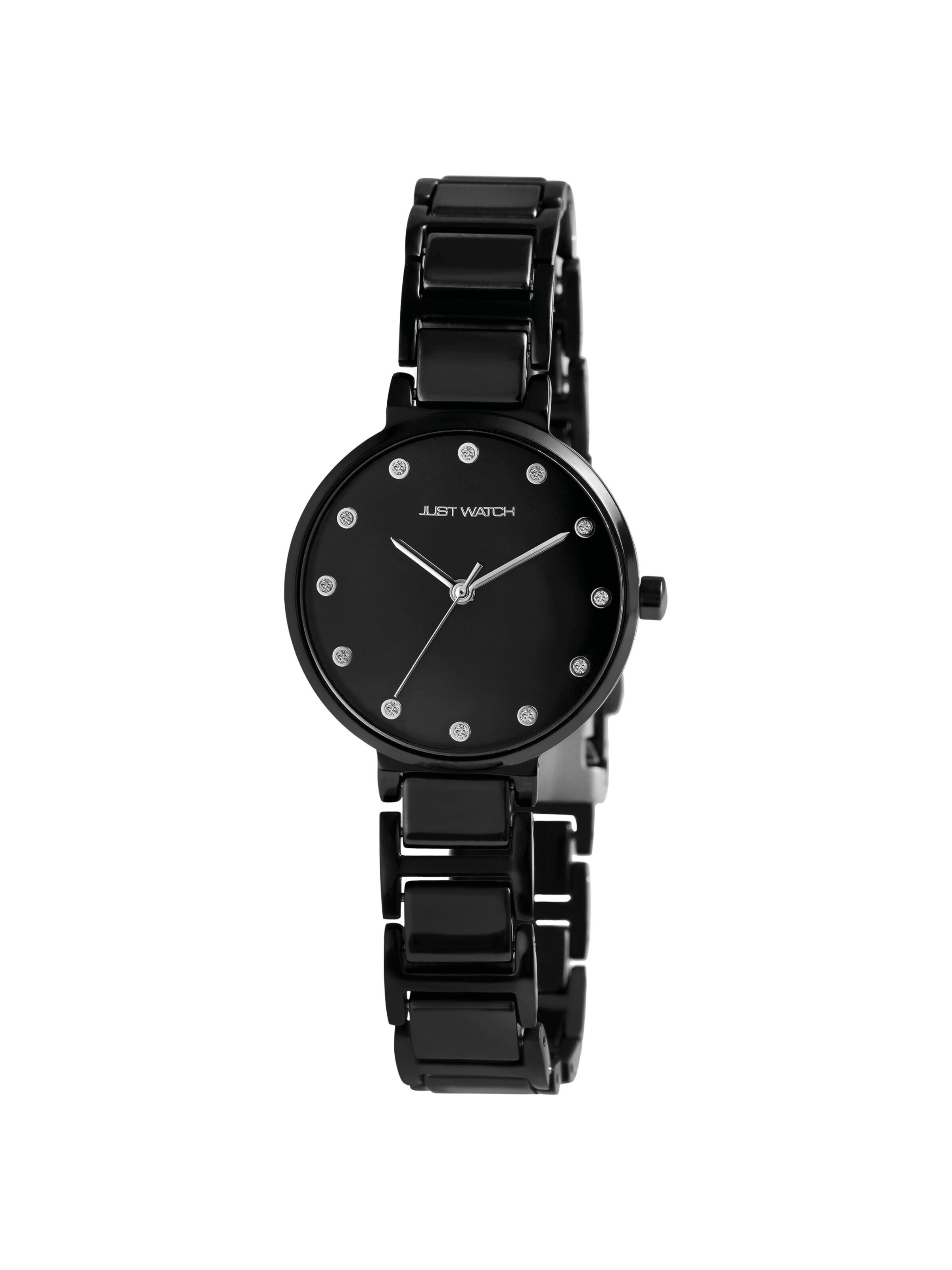 Just Watch Analog Watch 'Patricia, Mineralglas' in Black: front