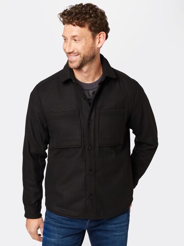 Coupe regular Chemise 'Tam' !Solid en noir : devant