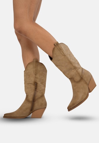 Salinyang Comwboystøvler i brun: forside