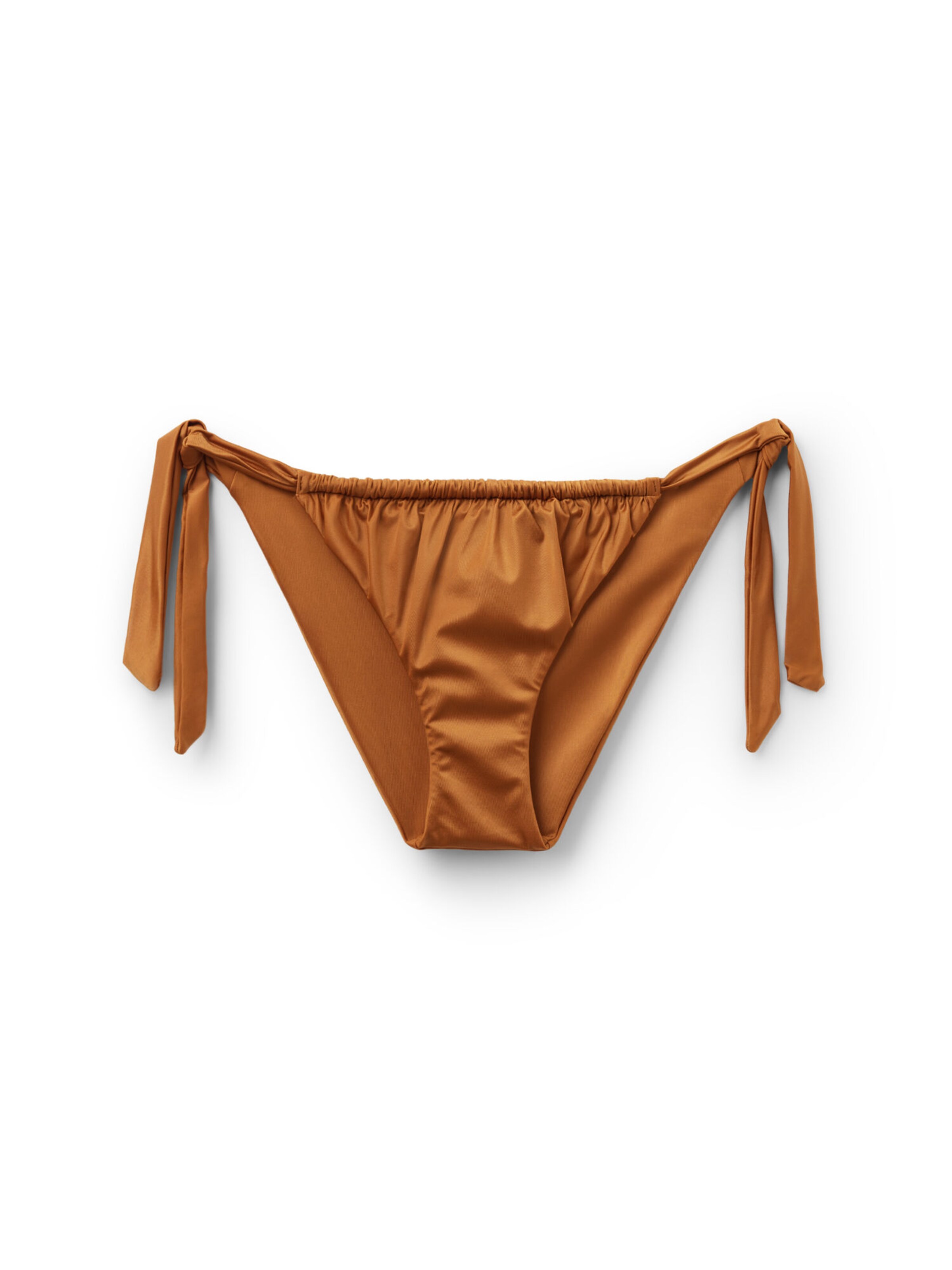 CALZEDONIA Bikini Bottoms 'Shiny Satin' in Brown: front
