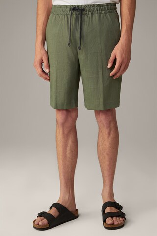 STRELLSON Pleated Pants 'Kaji' in Green: front