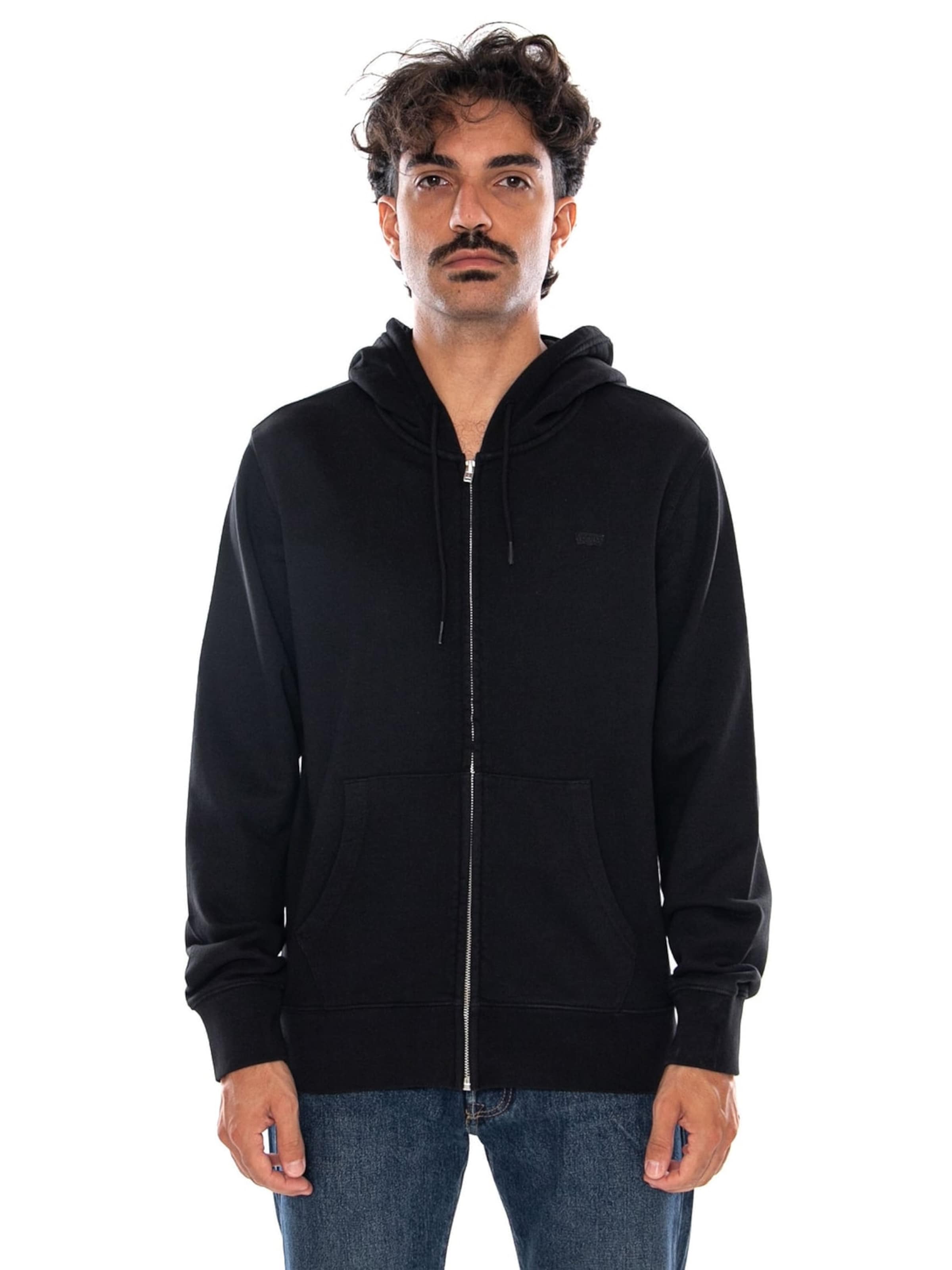Giacca di felpa 'LEVI'S THE ORIGINAL HM ZIP UP MINERAL BLACK' di LEVI'S ® in nero: frontale