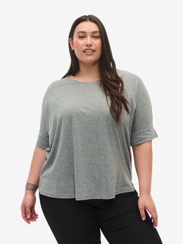 Zizzi Shirt 'CAAVA' in Grey: front