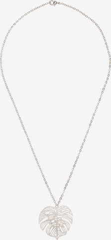 Gemshine Kette 'Tropisches Blatt' in Silber: Vorderseite