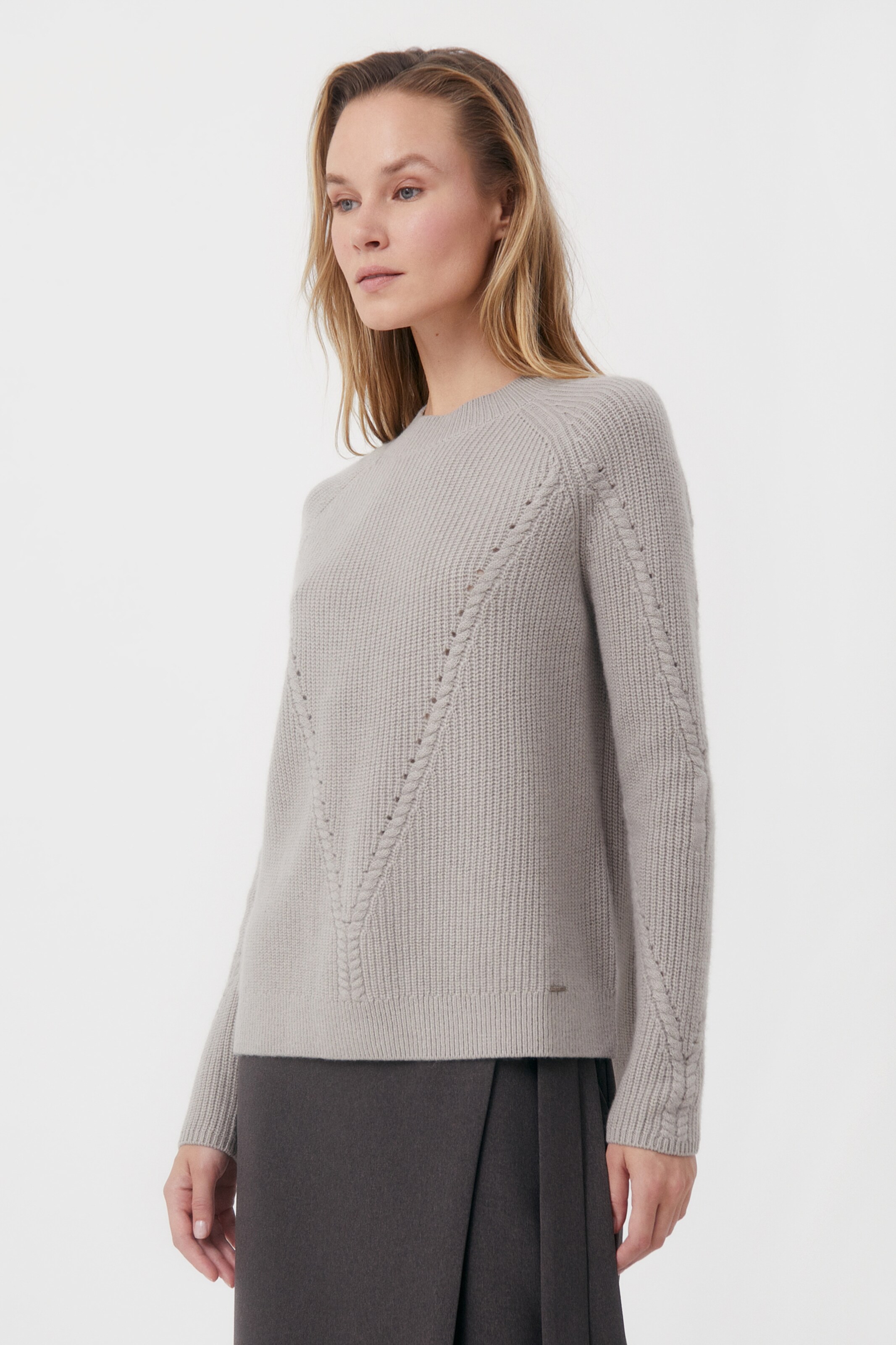 Frauen Pullover & Strick Finn Flare Feinstrickpullover in Hellbraun - WW15289 Frauen Pullover & Strick Finn Flare Feinstrickpullover in Hellbraun - WW15289