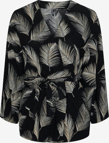 PIECES Kimono in Schwarz: Vorderseite