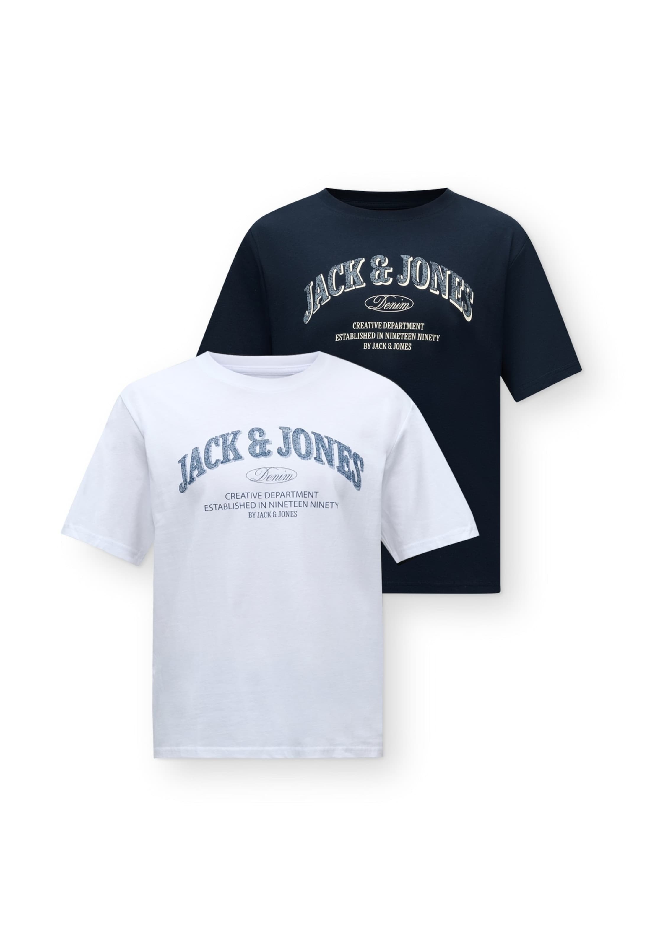 JACK & JONES Μπλουζάκι 'JJEDENVER' σε XS σε μπλε μαρέν / ζαφείρι / λευκό, Άποψη προϊόντος