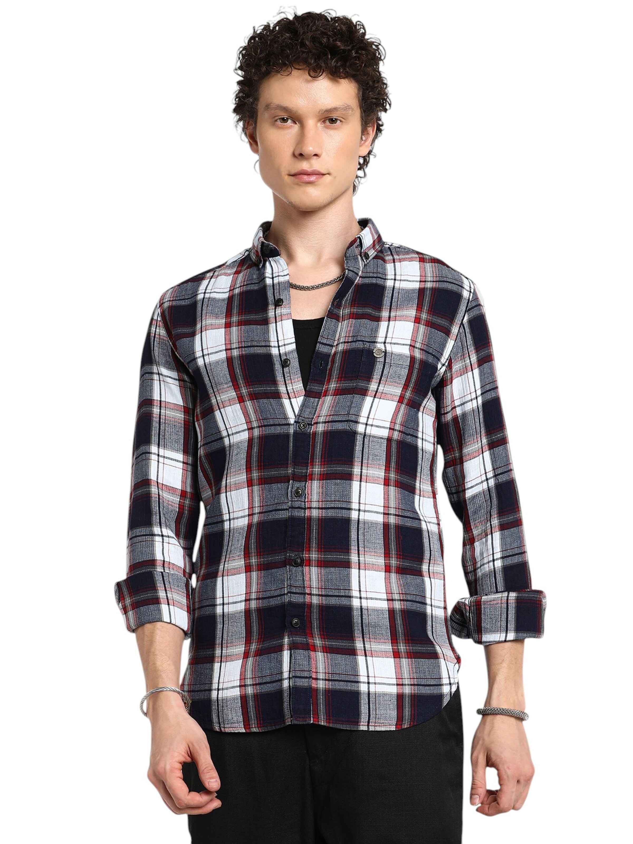 Campus Sutra Klasický střih Košile 'Tarina' – šedá: přední strana