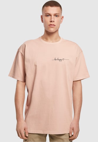 Merchcode Shirt 'Be Happy' in Roze: voorkant