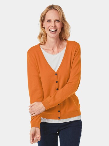 Goldner Knit Cardigan in Orange: front