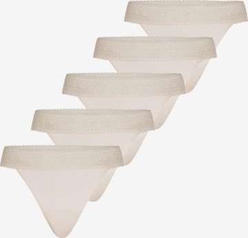 Mey Thong 'Modal Lace' in Beige: front