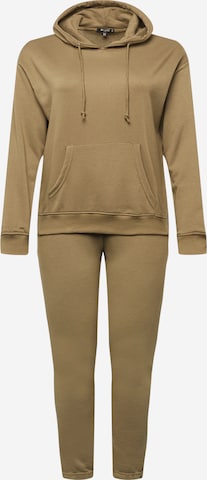 Missguided Plus Sweatsuit in Green: front