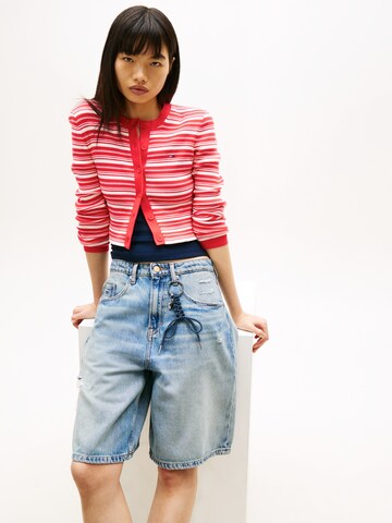 Tommy Jeans - Casaco de malha 'Cardi' em vermelho