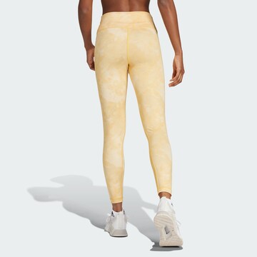 ADIDAS PERFORMANCE Skinny Sportbroek 'Train Essentials AOP' in Geel