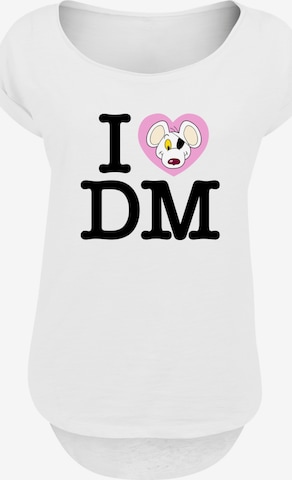 T-shirt 'Danger Mouse I Love DM' F4NT4STIC en blanc : devant
