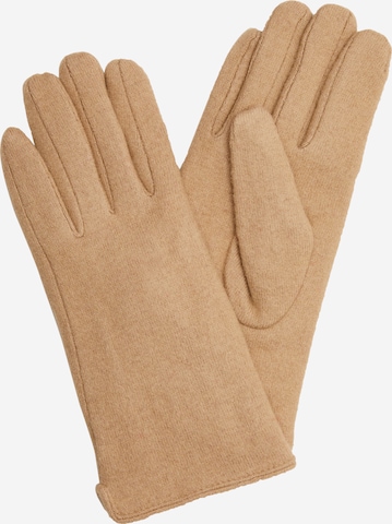 s.Oliver Full Finger Gloves in Beige: front