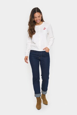 SAINT TROPEZ Cardigan 'Valentina' i hvid