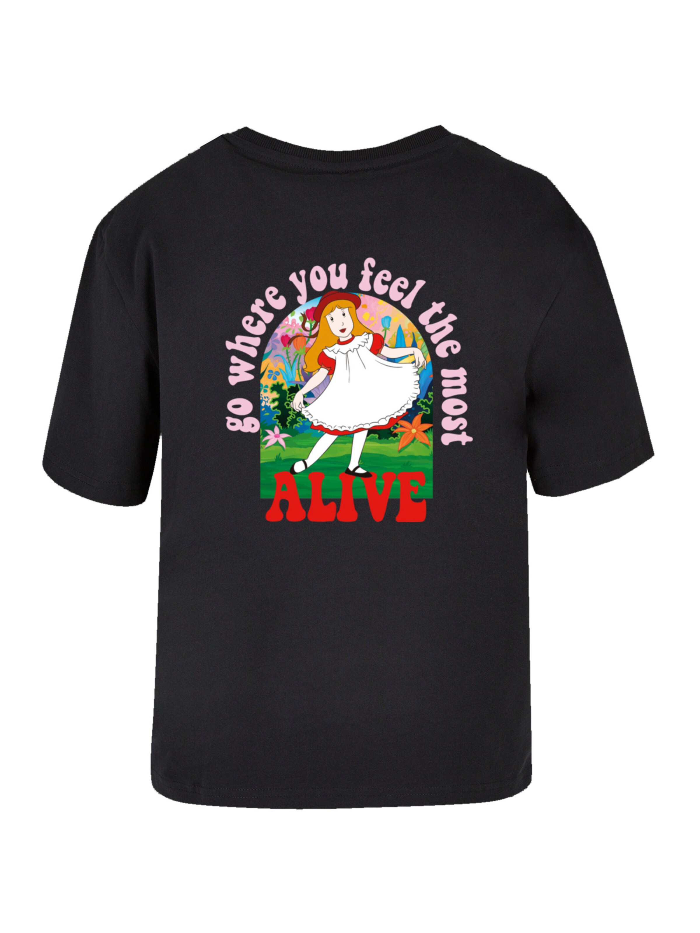 F4NT4STIC Shirt ' Everyday Tee 'Alice im Wunderland Heroes of Childhood' in Schwarz: Vorderseite